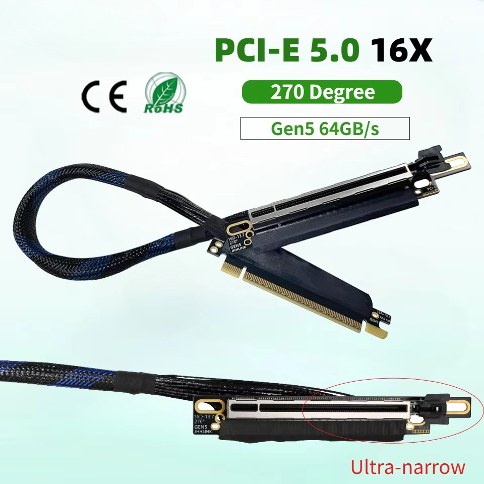 Right Angle Fold Reverse PCIe  - Pcie 5.0 Gpu Riser Cable recension och pris